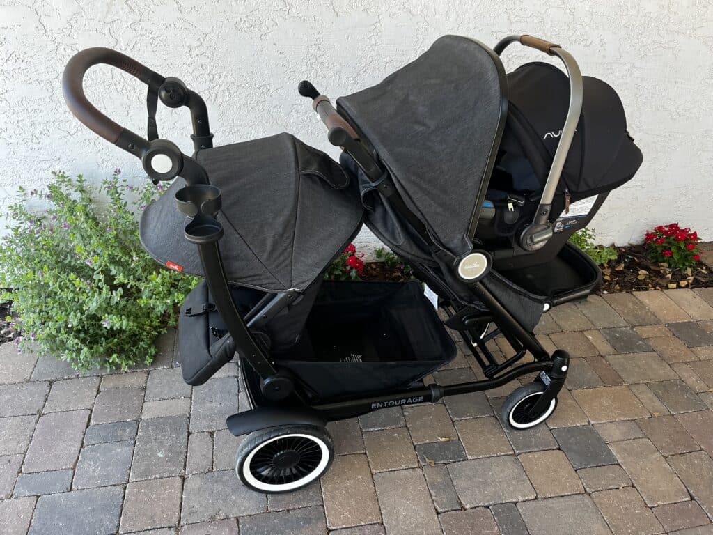 Austlen Double Stroller with front car seat adapter 